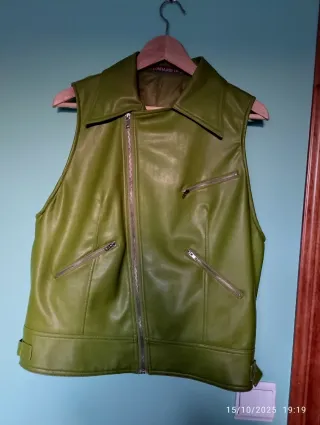 Chaleco polipiel verde oliva T. XXL