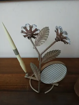 Set 2 portapenne antichi decorati