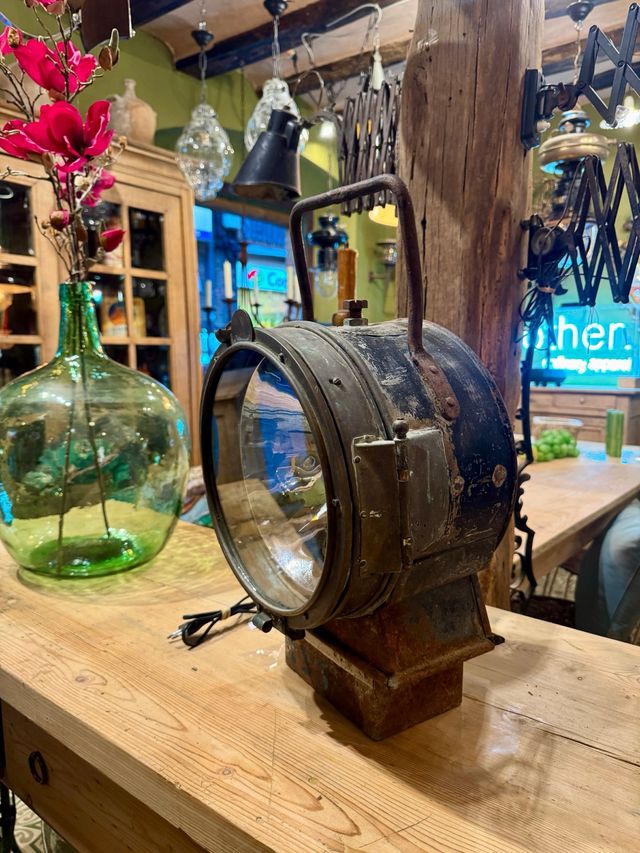 Lámpara faro de locomotora de vapor siglo 19
