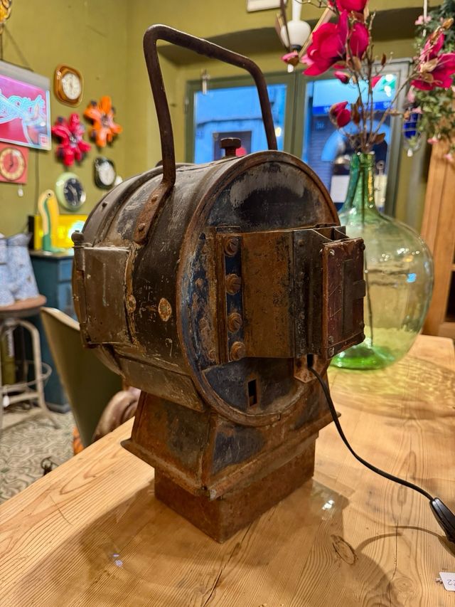Lámpara faro de locomotora de vapor siglo 19