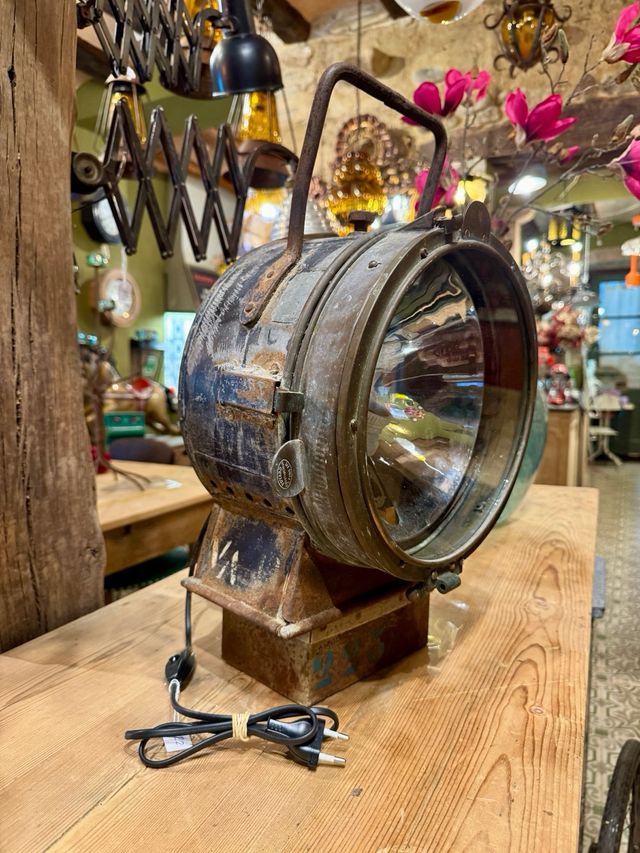 Lámpara faro de locomotora de vapor siglo 19