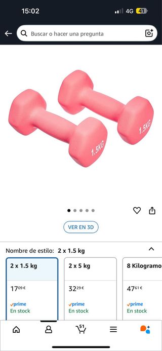 Mancuernas 1.5kg Amazon Basics (2 uds)