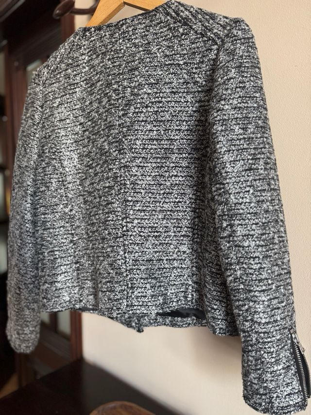 Chaqueta H&M Tweed Cremallera Mujer
