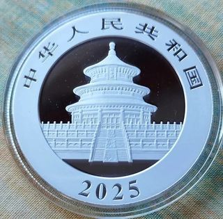 Onza pura plata Panda China 2025