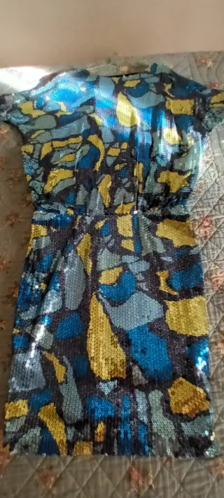 Vestido fiesta lentejuelas murciélago Talla S