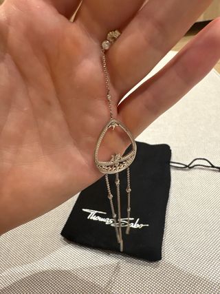 Pendientes largos Thomas Sabo plata con diamantes