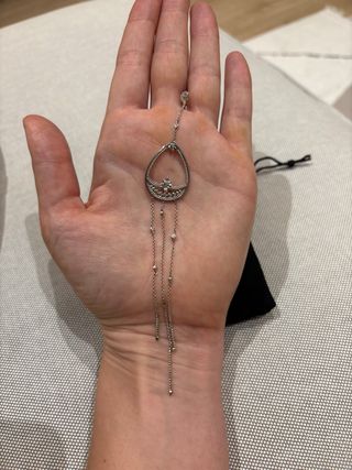 Pendientes largos Thomas Sabo plata con diamantes