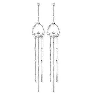 Pendientes largos Thomas Sabo plata con diamantes