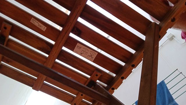 Mesa de jardín plegable de madera