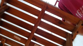 Mesa de jardín plegable de madera