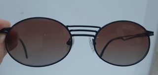 Occhiali vintage ovali montatura nera lenti marron
