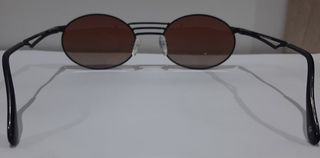 Occhiali vintage ovali montatura nera lenti marron
