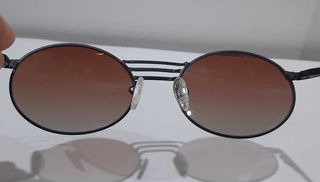 Occhiali vintage ovali montatura nera lenti marron