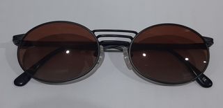 Occhiali vintage ovali montatura nera lenti marron