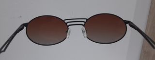 Occhiali vintage ovali montatura nera lenti marron