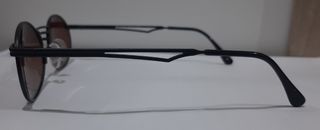Occhiali vintage ovali montatura nera lenti marron