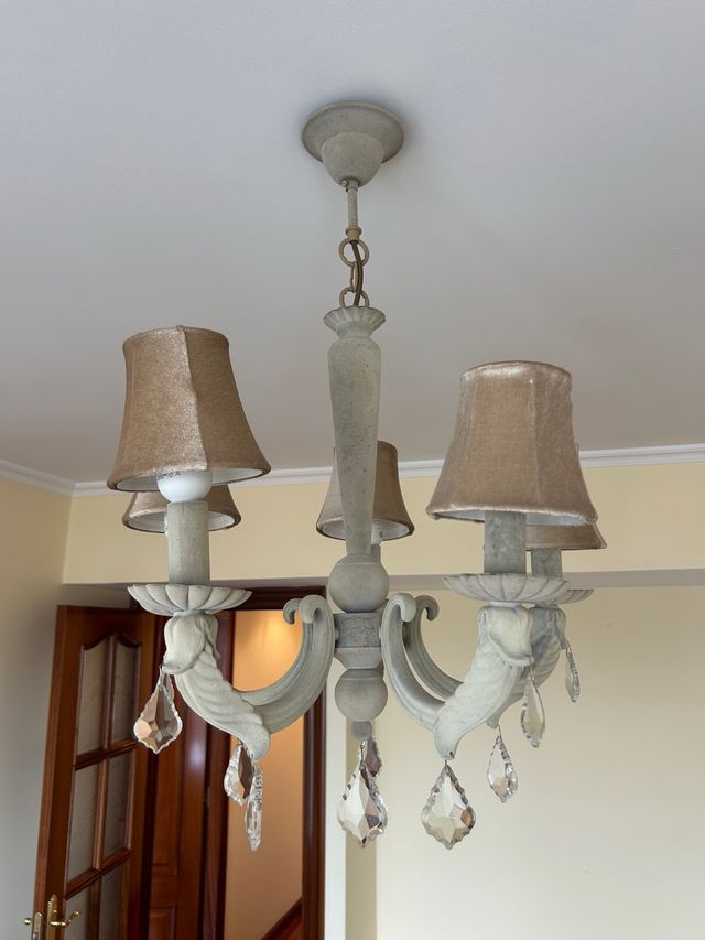 Lámpara colgante vintage beige