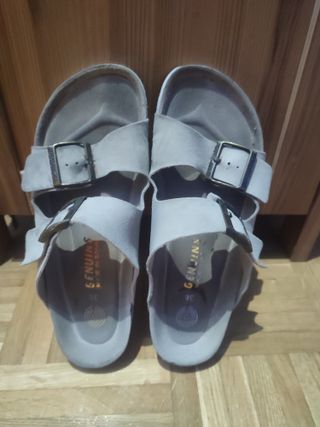 Sandalias Genuinas Beige/Gris
