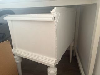 Mesita de noche vintage madera blanca