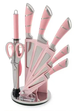 Set Coltelli Rosa con Manici Decorati