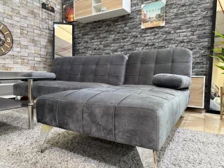 Sofá Cama KerenXS Gris Terciopelo 198x146 cm