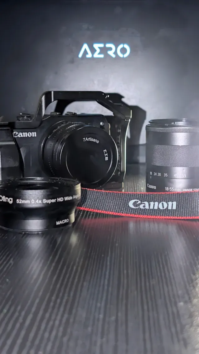 Canon EOS M Kit Câmera + 4 Lentes + Cage