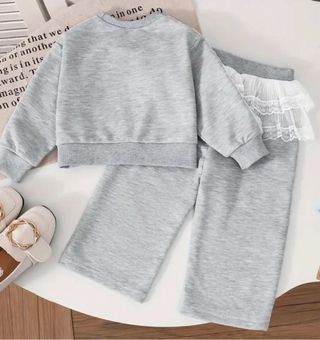 Conjunto Moletom e Calça Infantil Laço 3/4 anos