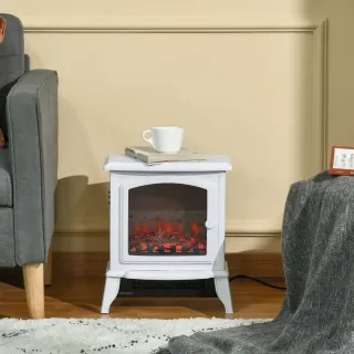 Chimenea eléctrica blanca