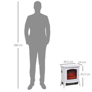 Chimenea eléctrica blanca