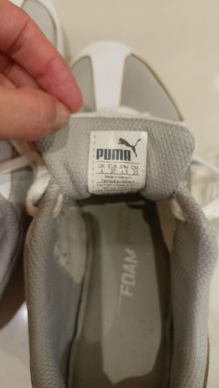 Zapatillas Puma Mujer Blancas y Plateadas