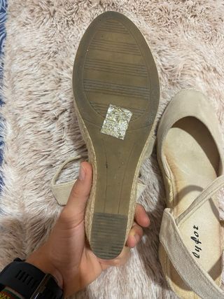 Zapatos Cuñas Esparto Verano Beige casi nuevas 