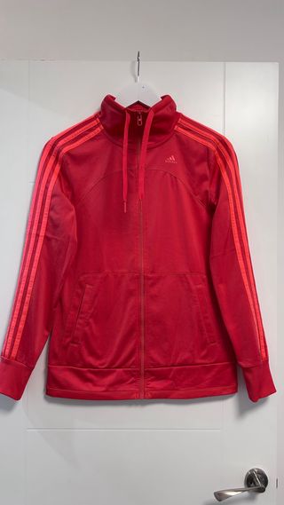 Sudadera Adidas Roja con Rayas
