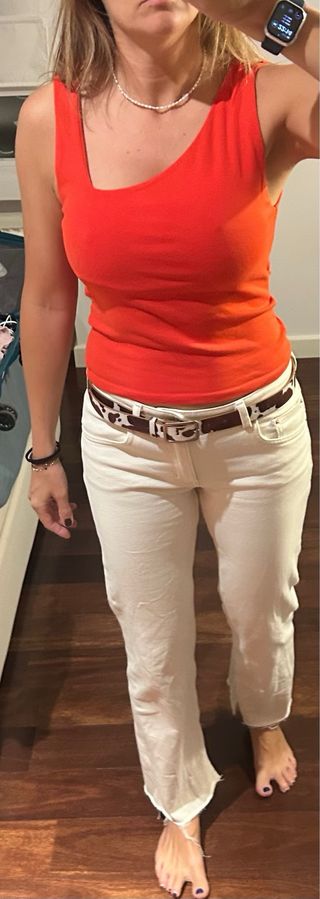 Top asimétrico Zara rojo