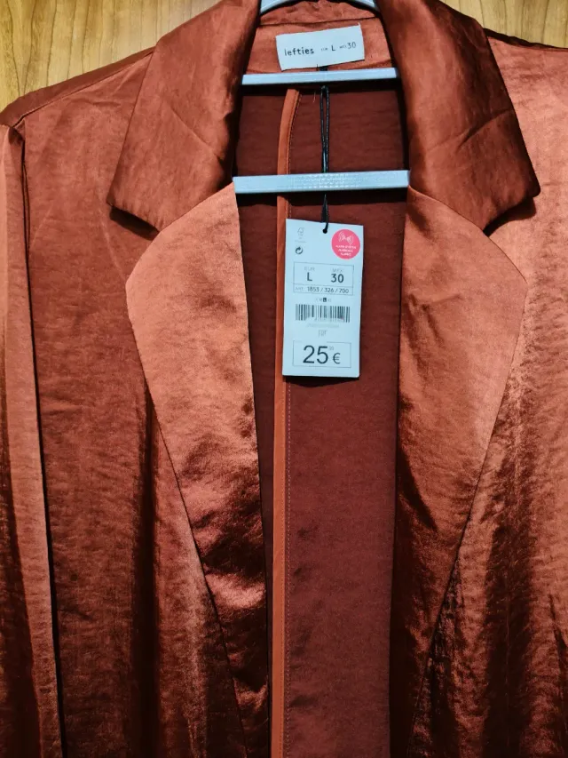 Blazer Satén Lefties Talla L Rosa/Marrón