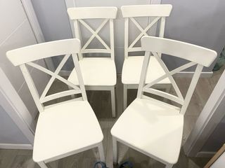 URGE 4 Sillas Comedor Ikea Madera Blanca