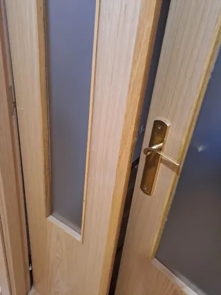 Puerta doble abatible con cristal