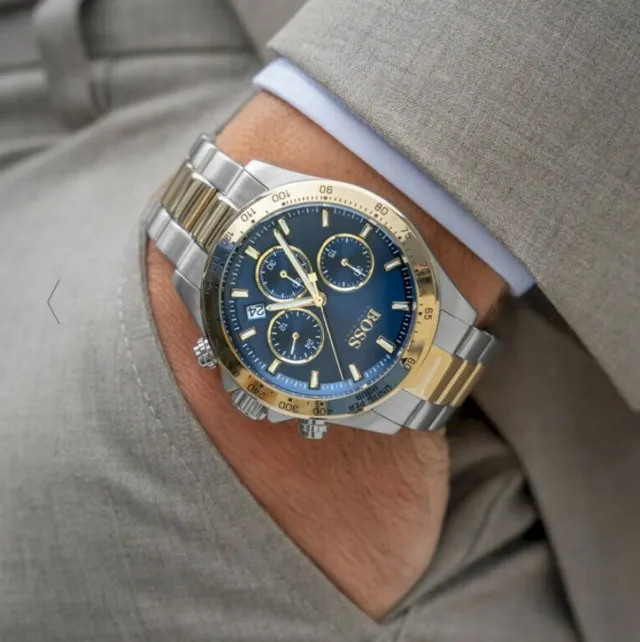 Orologio al quarzo Hugo Boss Hero Chronograph in acciaio dorato 2