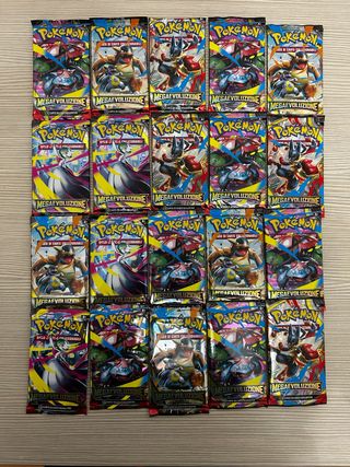 Lotto 20 pacchetti carte Pokémon Megaevoluzione