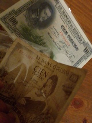 4 Billetes 100 Pesetas El Banco de España