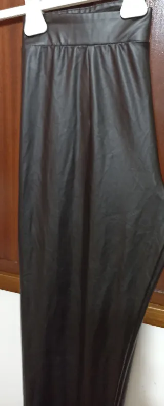 Pantaloni leggings similpelle neri XL