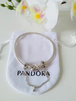 Pulsera Pandora Plata Corazón y Estrellas