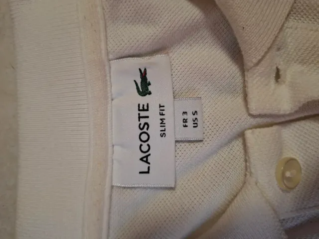 Polo Lacoste Slim Fit Taglia S Bianco