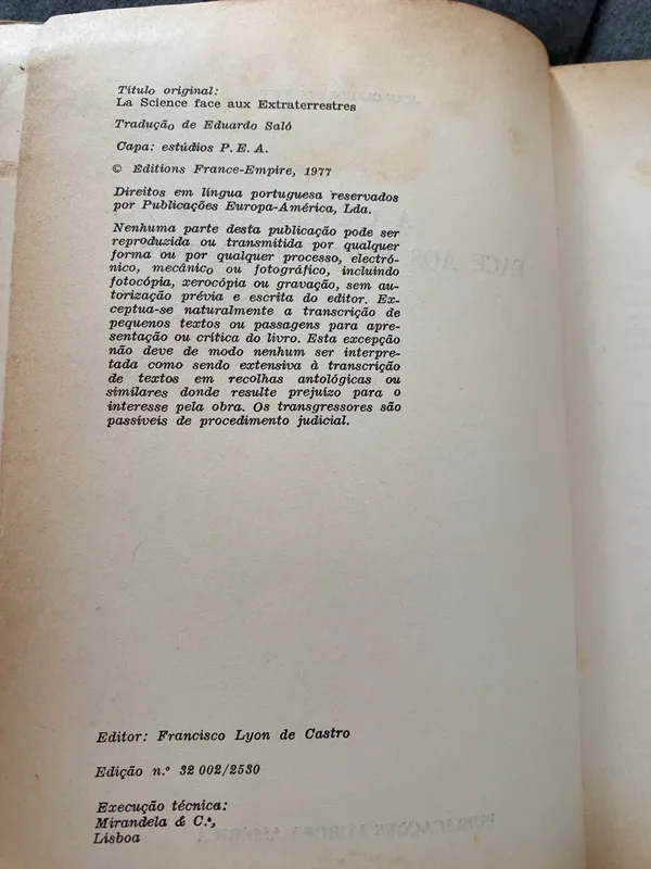 A Ciência Face aos Extraterrestres - Livro