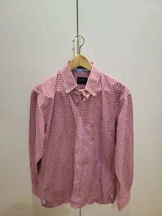 Camisa Hackett cuadros roja y blanca