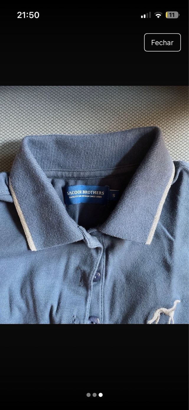 Polo Sacoor Brothers S Azul Bordado Cão