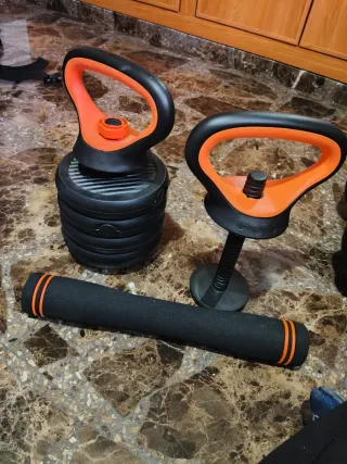 Juego de Pesas de 20 kg Ajustables Negro/Naranja