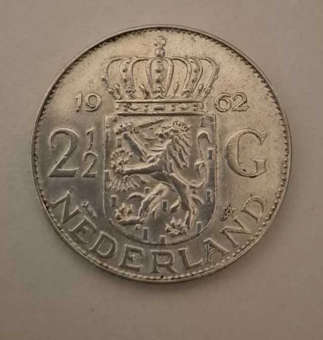 Holanda 2.5 Gulden 1962 Plata