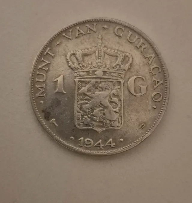 Curazao 1 Gulden 1944 Plata