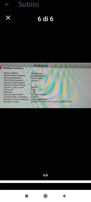 MacBook Air Apple Oro/Argento