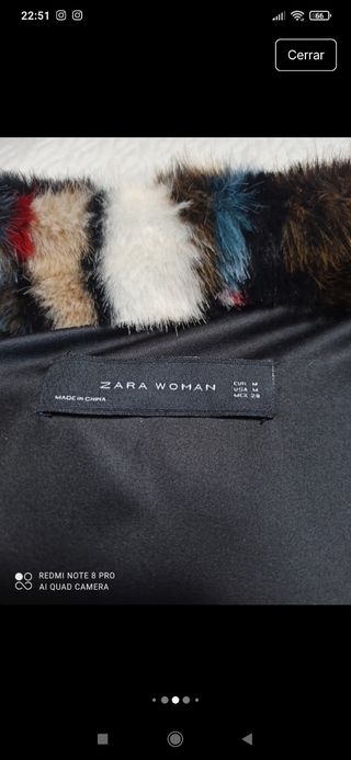 Abrigo pelo Zara Talla M